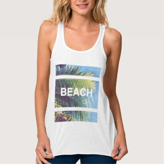 Lass uns zum STRAND gehen! Panzer Tank Top (Vorderseite)
