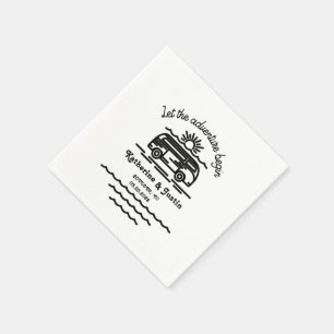 lass unser Abenteuer beginnen rustikale Hochzeit Serviette