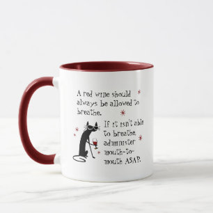 Lass Wine Breathe oder Mouth-to-Mouth Funny Tasse