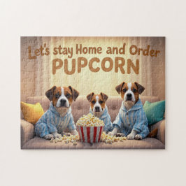 Lass-Zuhause und bestellen Pupcorn-Kartoonhunde Bl
