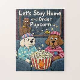 Lass-Zuhause und bestellen Pupcorn-Kartoonhunde Bl
