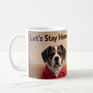 Lass-Zuhause und bestellen Pupcorn-Kartoonhunde Bl Kaffeetasse