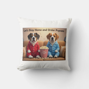Lass-Zuhause und bestellen Pupcorn-Kartoonhunde Bl Kissen