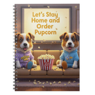 Lass-Zuhause und bestellen Pupcorn-Kartoonhunde Bl Notizblock