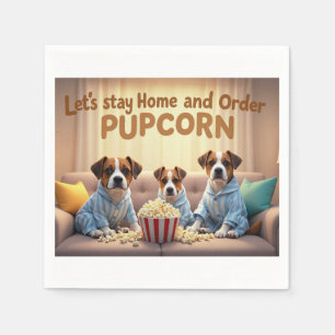 Lass-Zuhause und bestellen Pupcorn-Kartoonhunde Bl Serviette