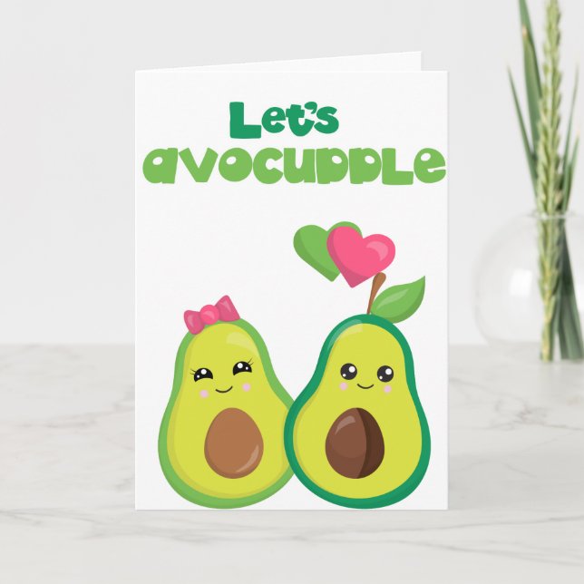 Lasse AvoCuddle Avocado Liebe Jahrestag Geburtstag Karte (Vorderseite)