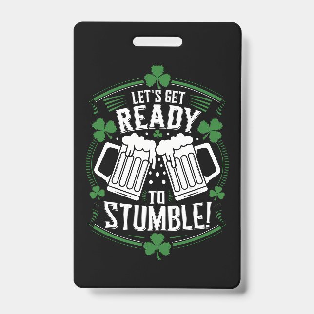 Lasse bereit, den Funny St Patrick's Day zu stoppe Ausweis (Vorderseite)