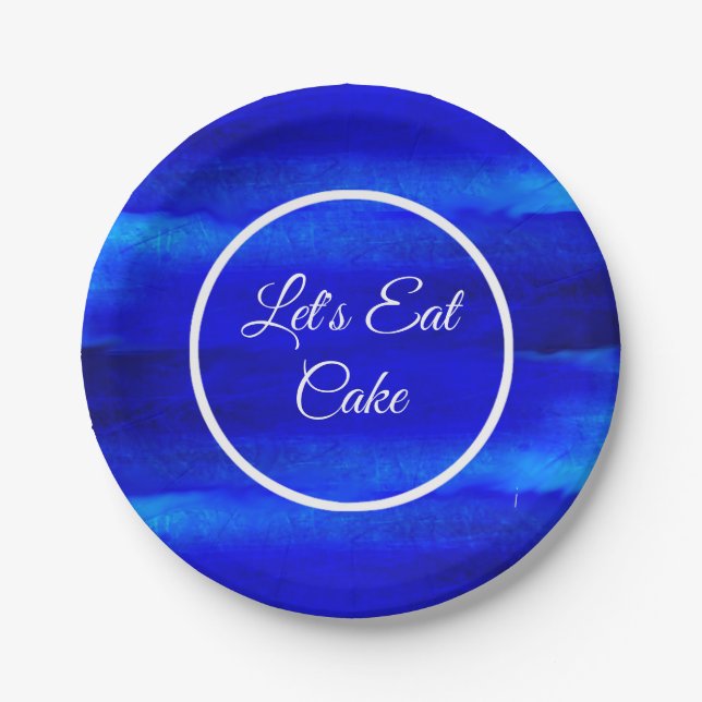 Lasse Cake Ocean Blue Beach Papier Teller essen (Vorderseite)