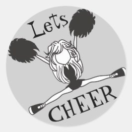 Lasse Cheer Black Cheerleader Runder Aufkleber