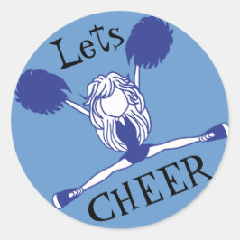 Lasse Cheer Blue Cheerleader Runder Aufkleber