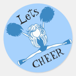 Lasse Cheer Blue Cheerleader Runder Aufkleber