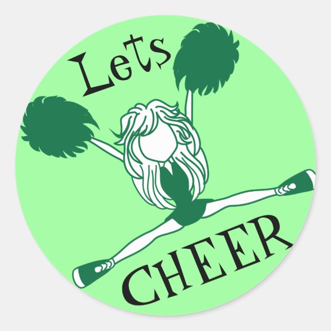 Lasse Cheer Green Cheerleader Runder Aufkleber (Vorderseite)
