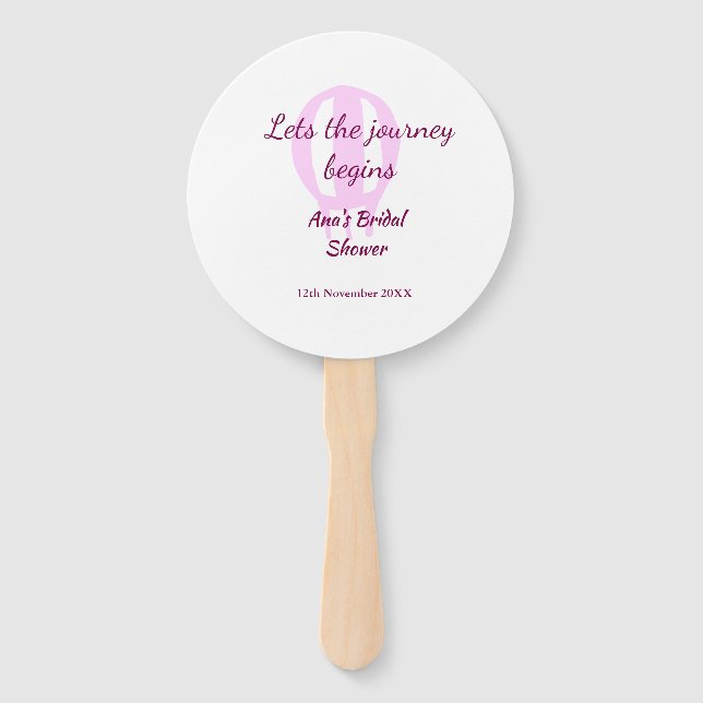lasse die Reise beginnt Brautparty Name Button hin Fächer (Vorderseite)