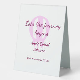 lasse die Reise beginnt Brautparty Name Button hin Tischaufsteller