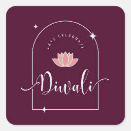 Lasse Diwali elegant feiern Quadratischer Aufkleber