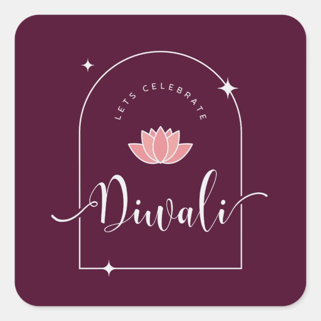 Lasse Diwali elegant feiern Quadratischer Aufkleber (Vorderseite)