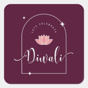 Lasse Diwali elegant feiern Quadratischer Aufkleber