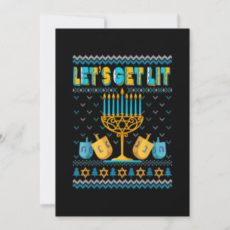 Lasse erhalten Lit Menorah Hanukkah Funny Christma Save The Date