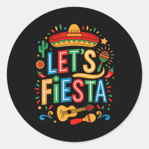Lasse Fiesta 5 Cinco De Mayo Mexican Party Men Wom Runder Aufkleber