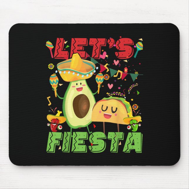 Lasse Fiesta Avocado und Tacos Cinco de Mayo Mexic Mousepad (Vorne)