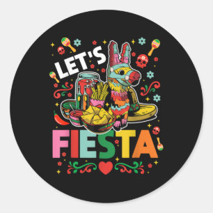 Lasse Fiesta Cinco De Mayo Camisa Mexicana Hombre Runder Aufkleber