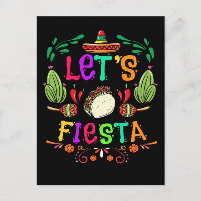 Lasse Fiesta Cinco de Mayo Celebration Mexican Tac Postkarte (Vorderseite)