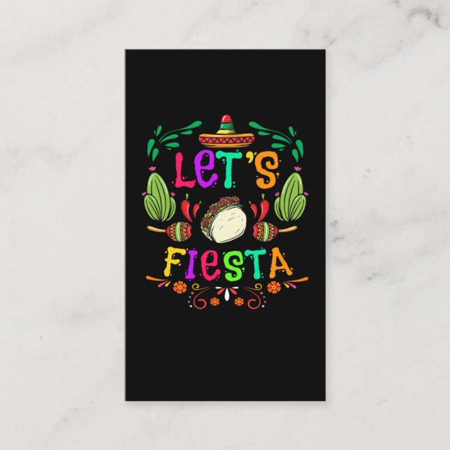 Lasse Fiesta Cinco de Mayo Celebration Mexican Tac Visitenkarte (Vorderseite)