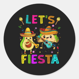 Lasse Fiesta Taco Avocado Funny Cinco De Mayo Mexi Runder Aufkleber