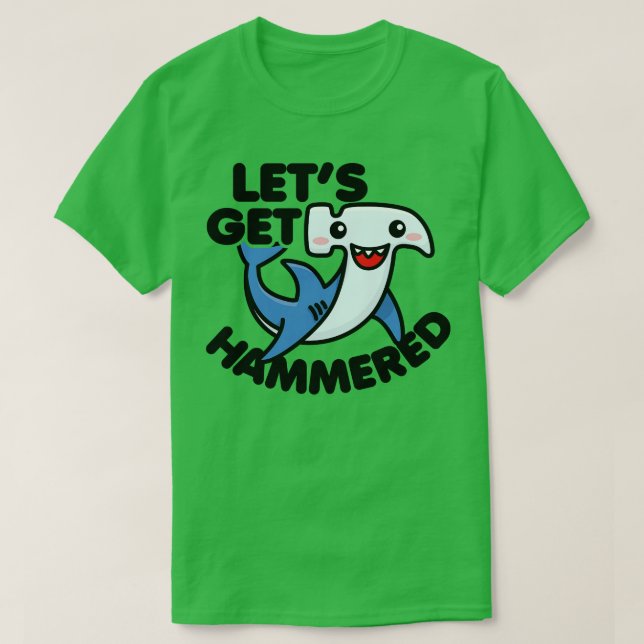 Lasse Get Hammered Niedlich Kawaii Hammerhead Funn T-Shirt (Design vorne)