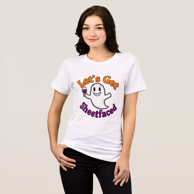 Lasse Get Sheetface Funny Halloween Womens Tshirts (Vorderseite voll)