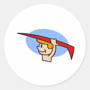 Lasse Go Surfing Runder Aufkleber
