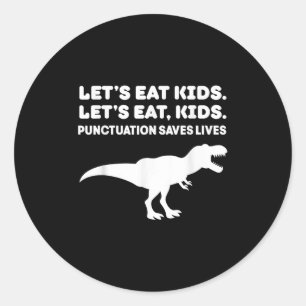 Lasse Kids Dinosaur T-rex Dino Interpunktion Teac  Runder Aufkleber