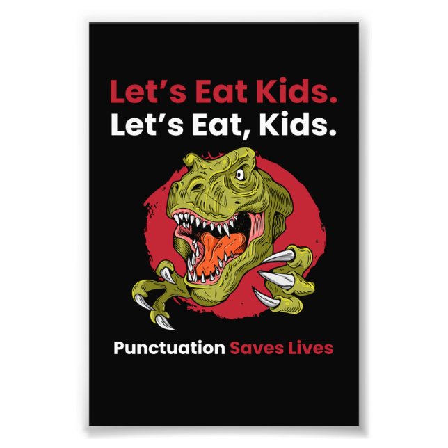 Lasse Kids Punctuation zu essen Rette Leben Fotodruck (Vorne)