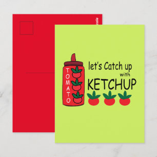 Lasse mit Ketchup aufholen Postkarte