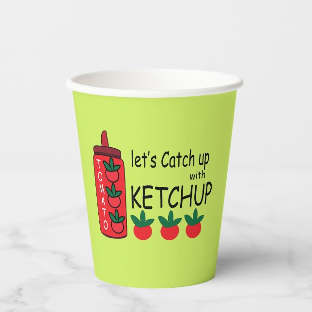 Lasse mit Ketchup-Party aufholen Pappbecher (Vorderseite)
