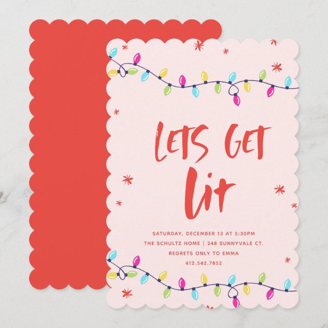 Lasse neue Jahre Party Einladung (Vorne/Hinten)