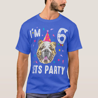 Lasse Party 6. Geburtstag mit Bulldogge T-Shirt