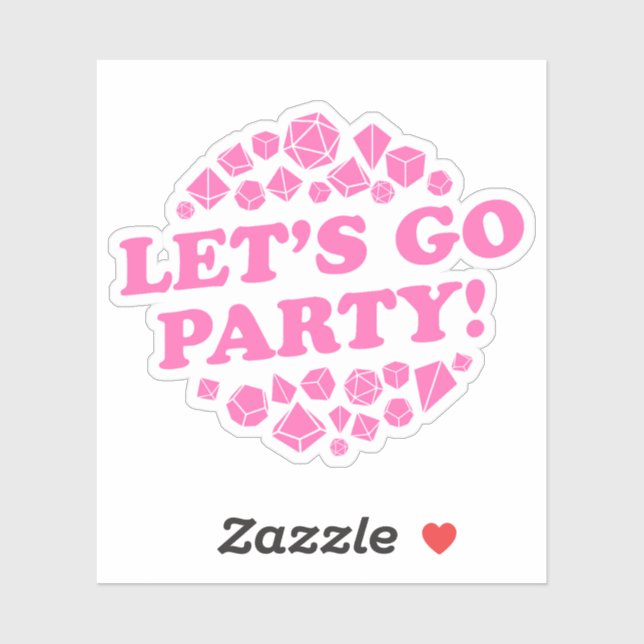 Lasse Party-Hot-Pink-Würfel Aufkleber (Blatt)