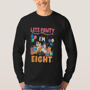 Lasse Pawty I m Acht 8. Geburtstag Katzen Themente T-Shirt