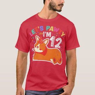Lasse Pawty Im 1212. Geburtstag Corgi Dog701 T-Shirt