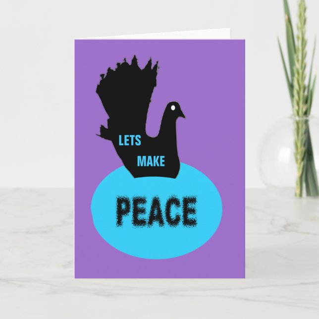 Lasse Peace Black Dove Grußkarte machen Karte (Vorderseite)