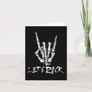 Lasse Rock Band Rock and Roll Skeleton Hand Sign R Karte