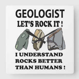 Lasse Rock IT Geologist Quadratische Wanduhr