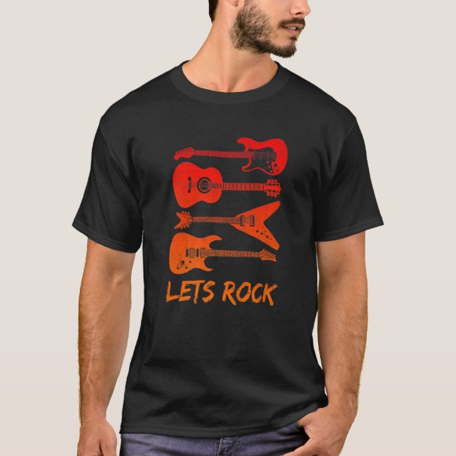 Lasse Rock Rock'n'Roll Guitar Retro Men Prem T-Shirt (Vorderseite)