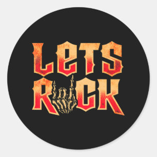 Lasse Rock Rock'n'Roll Guitar Runder Aufkleber