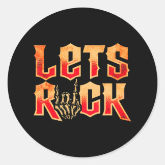 Lasse Rock Rock'n'Roll Guitar Runder Aufkleber