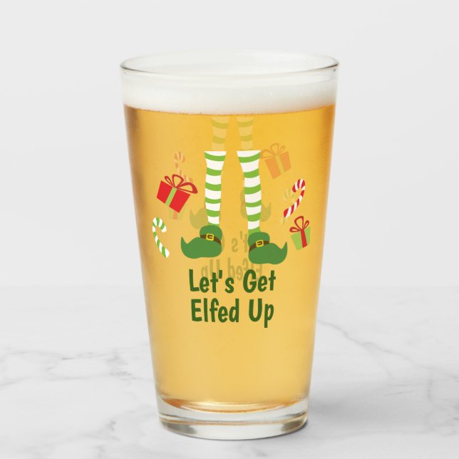 Lasse sich das humorvolle Party der Weihnachtserwa Glas (Vorne (Gefüllt))