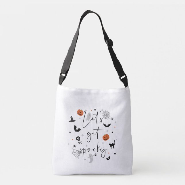 Lasse sich unheimlich Halloween-Crossbody-Tasche Tragetaschen Mit Langen Trägern (Rückseite)