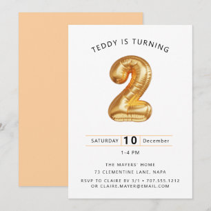 Lasse sie fliegen! Balloon Themed 2. Birthday Par Einladung