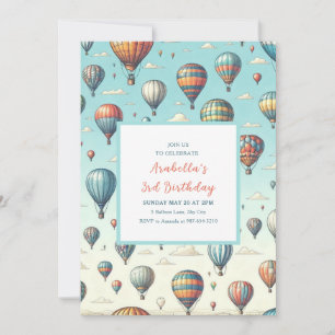 Lasse sie fliegen! Whimsical Hot Air Ballons Einladung